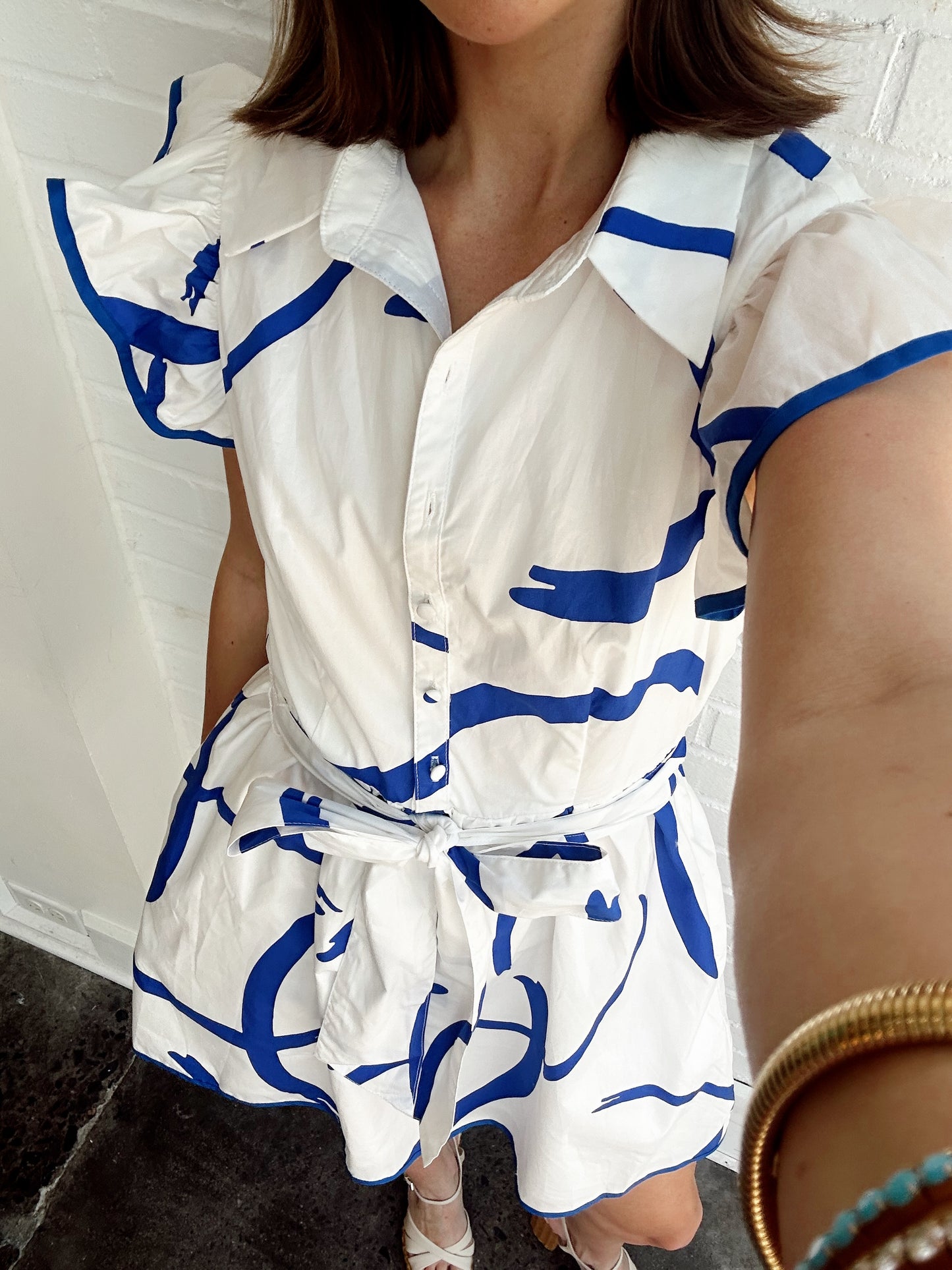 MAIA RUFFLE COLLARED DRESS