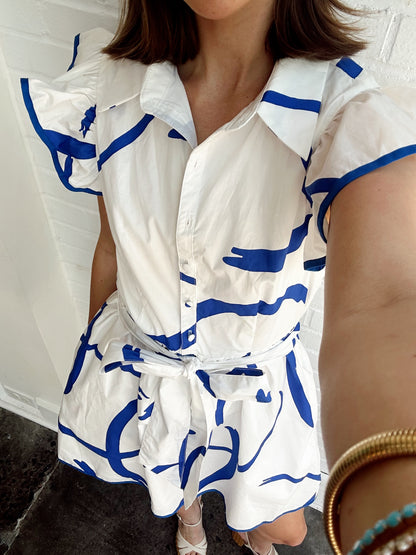 MAIA RUFFLE COLLARED DRESS