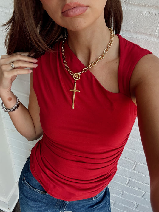 ASYMMETRICAL RUCHED TANK