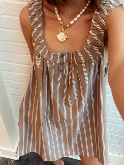 JEANE STRIPED SWING MINI DRESS