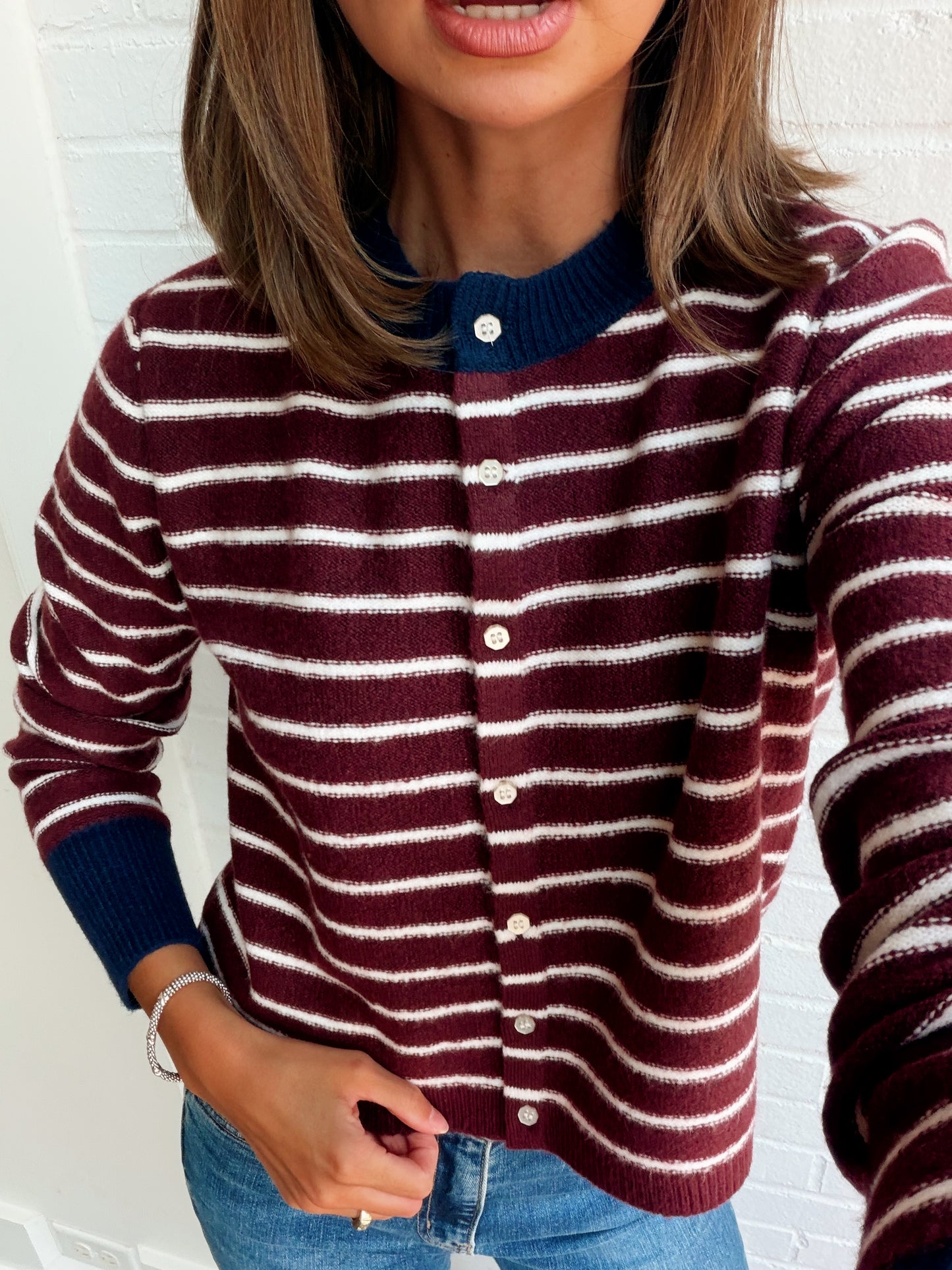 BRUNA LONG SLEEVE CREW NECK CARDI