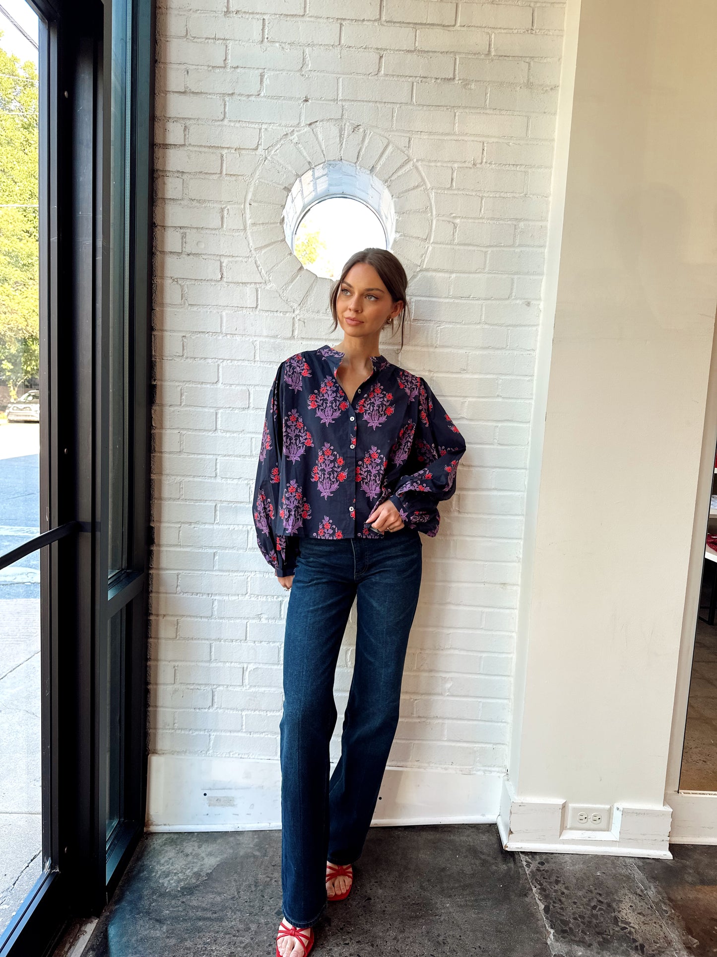 JAZMINE DARK FLORAL TOP