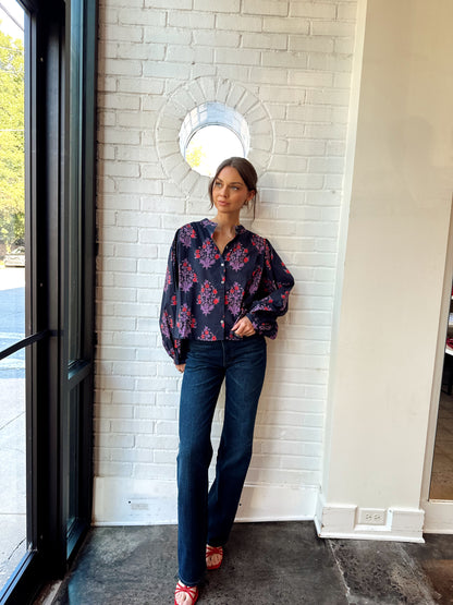 JAZMINE DARK FLORAL TOP