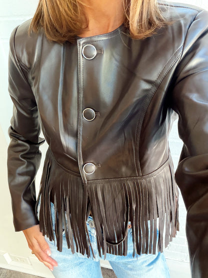 FRINGE LEATHER JACKET