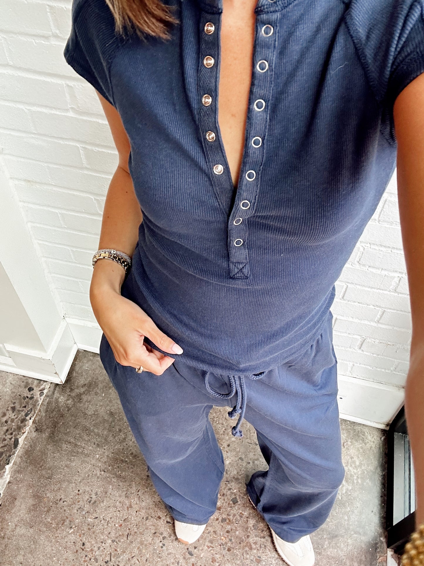 KNIT TEE + WIDE LEG PANT SET