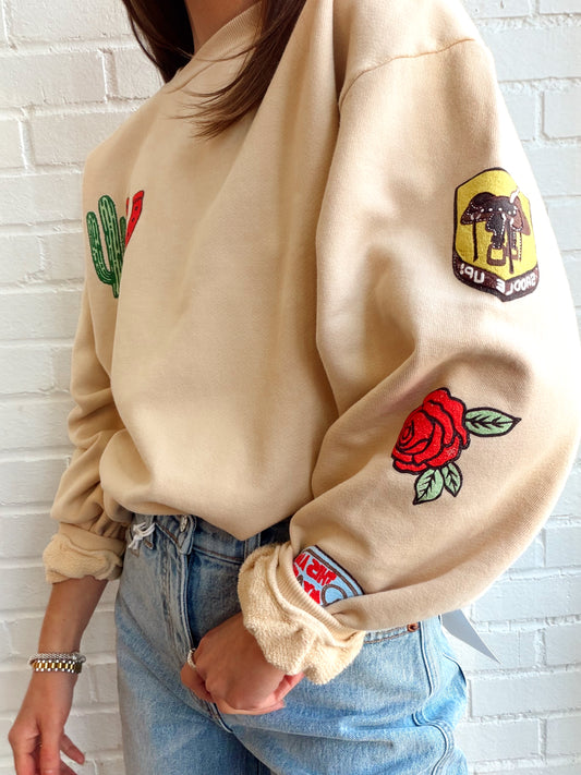 WESTERN PATCHES CREW SWEATSHIRT