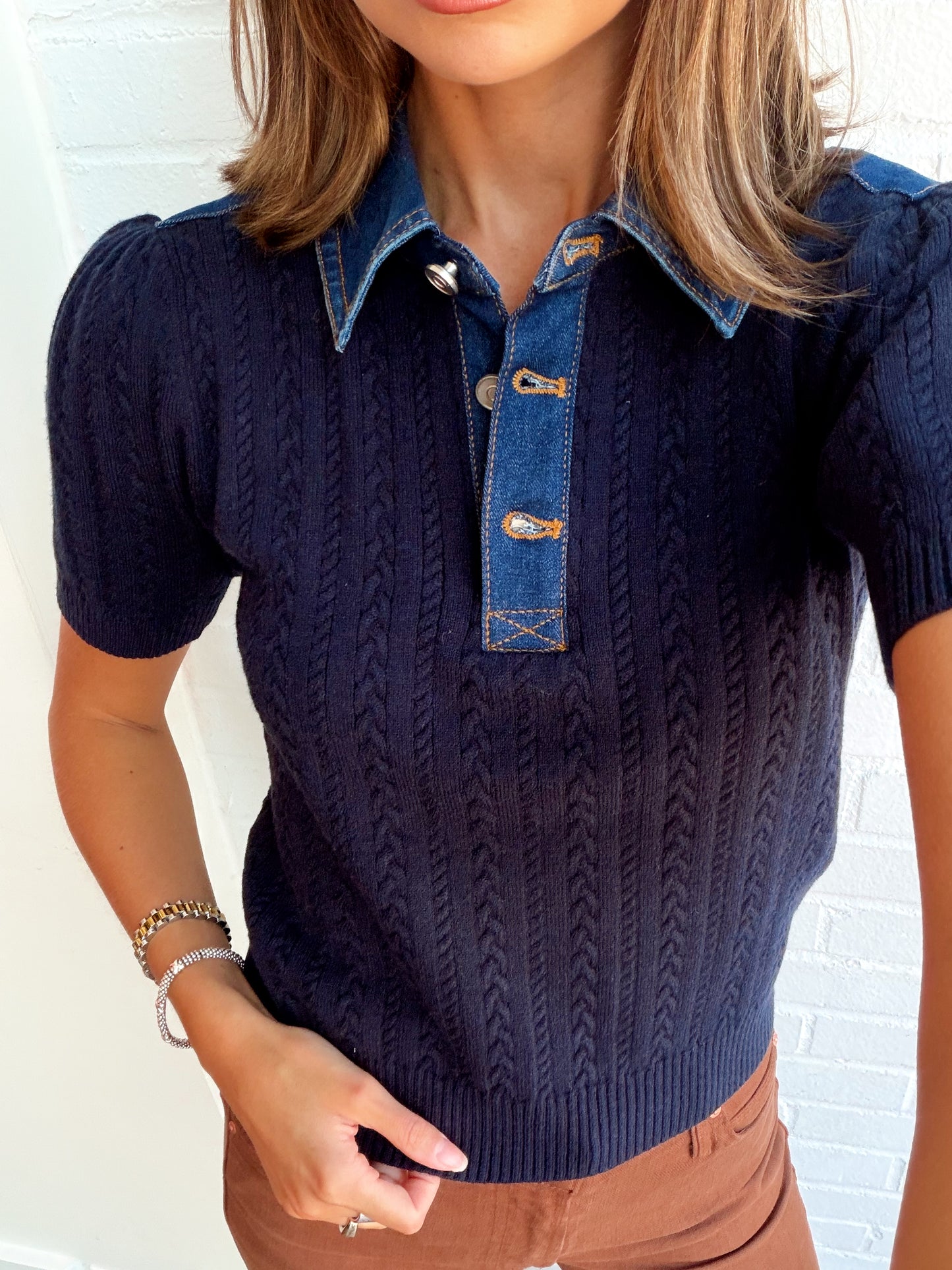 NASH PUFF SLEEVE WITH DENIM