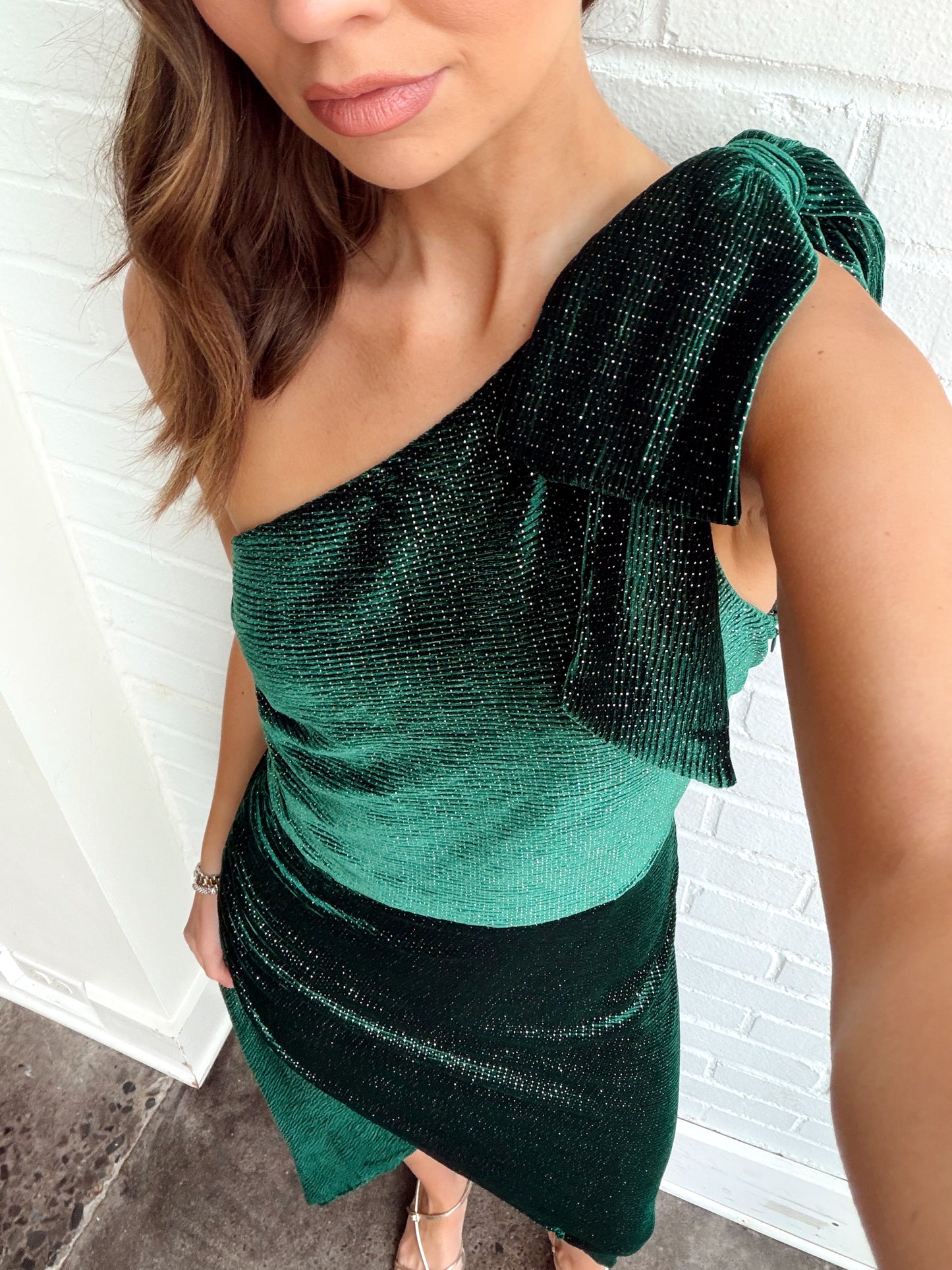 AINSLEE VELVET PLEAT MIDI DRESS