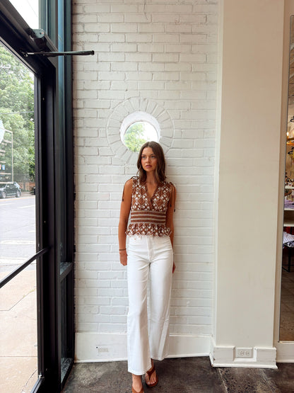 KARMINE REFINED WIDE LEG- WHITE