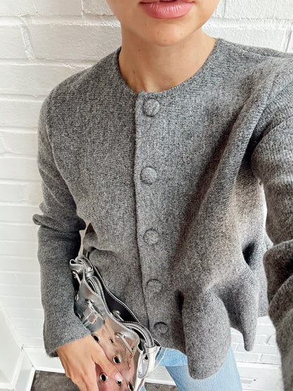 BUTTON DOWN KNIT JACKET