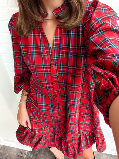 ARVADA PLAID SHIFT MINI DRESS