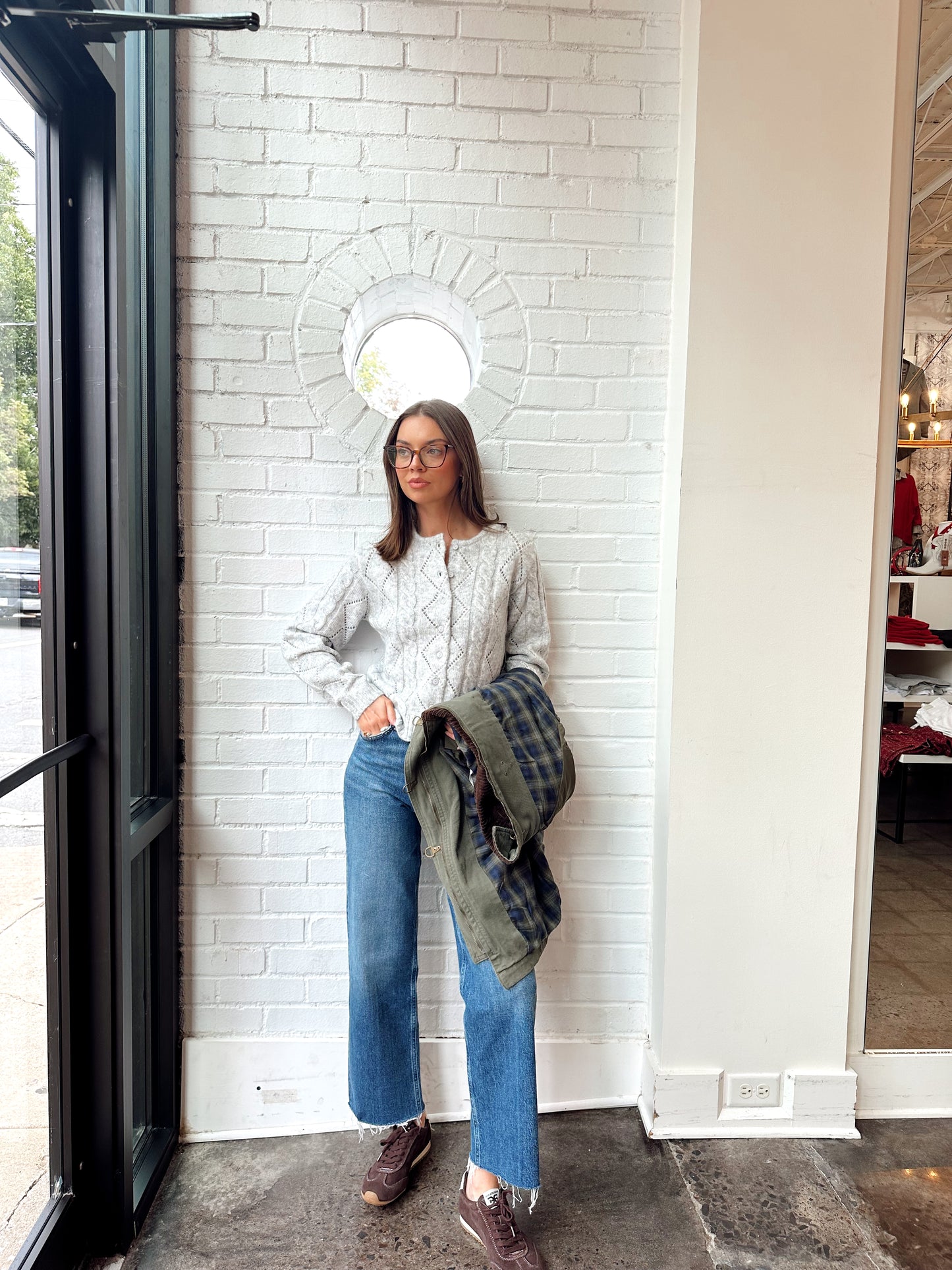 JOCASTA CREW NECK CARDIGAN