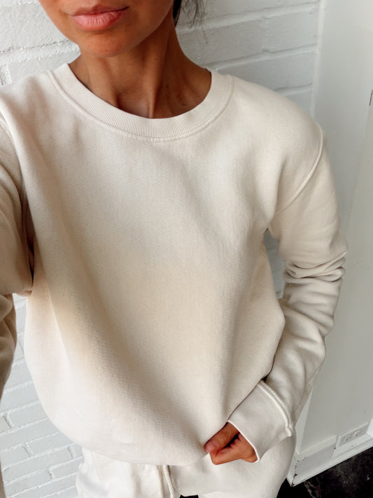 SCARLETT FLEECE LS BASIC SWEATSHIRT