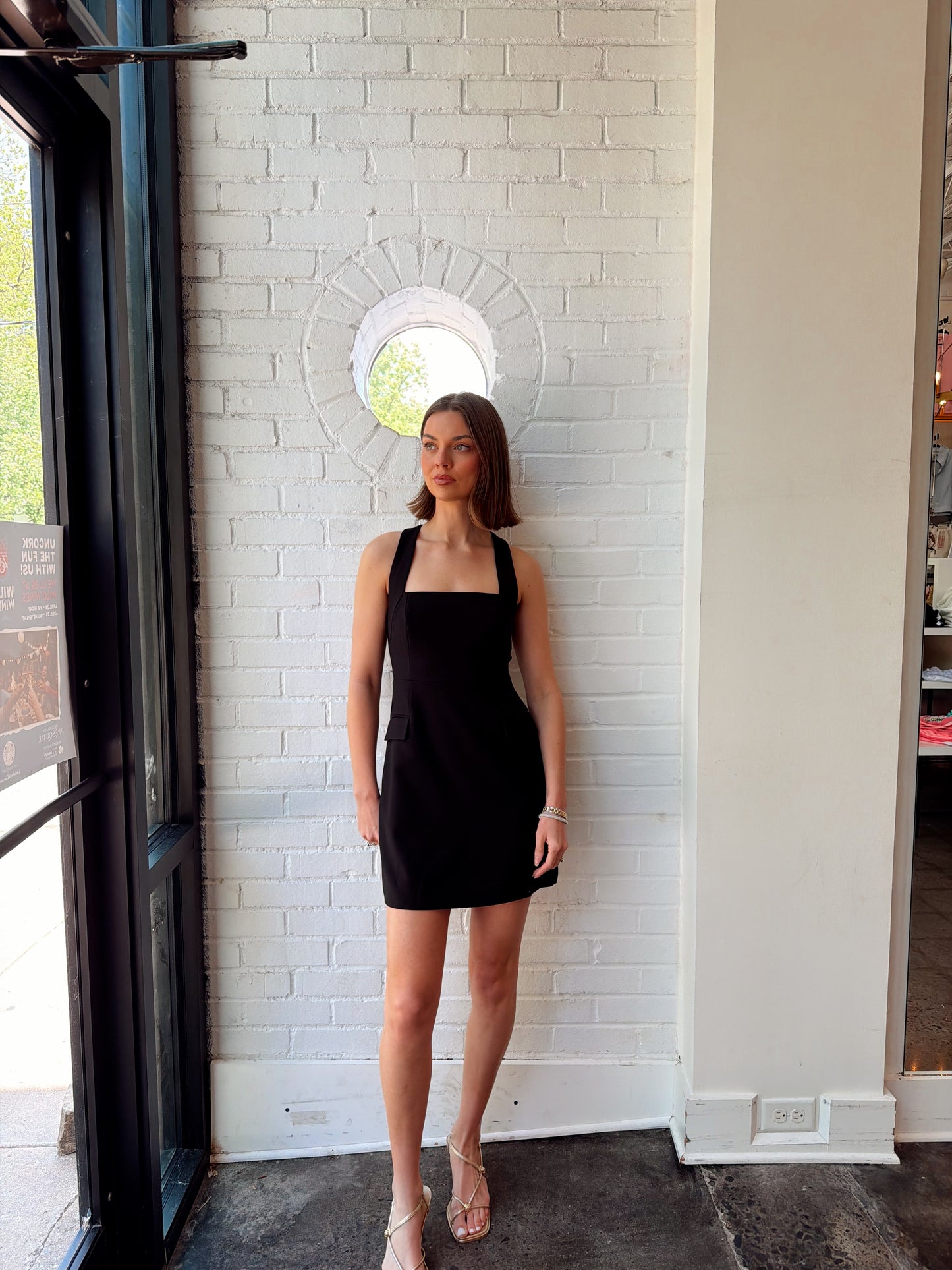 WHISPER CROSS BACK HALTER MINI DRESS