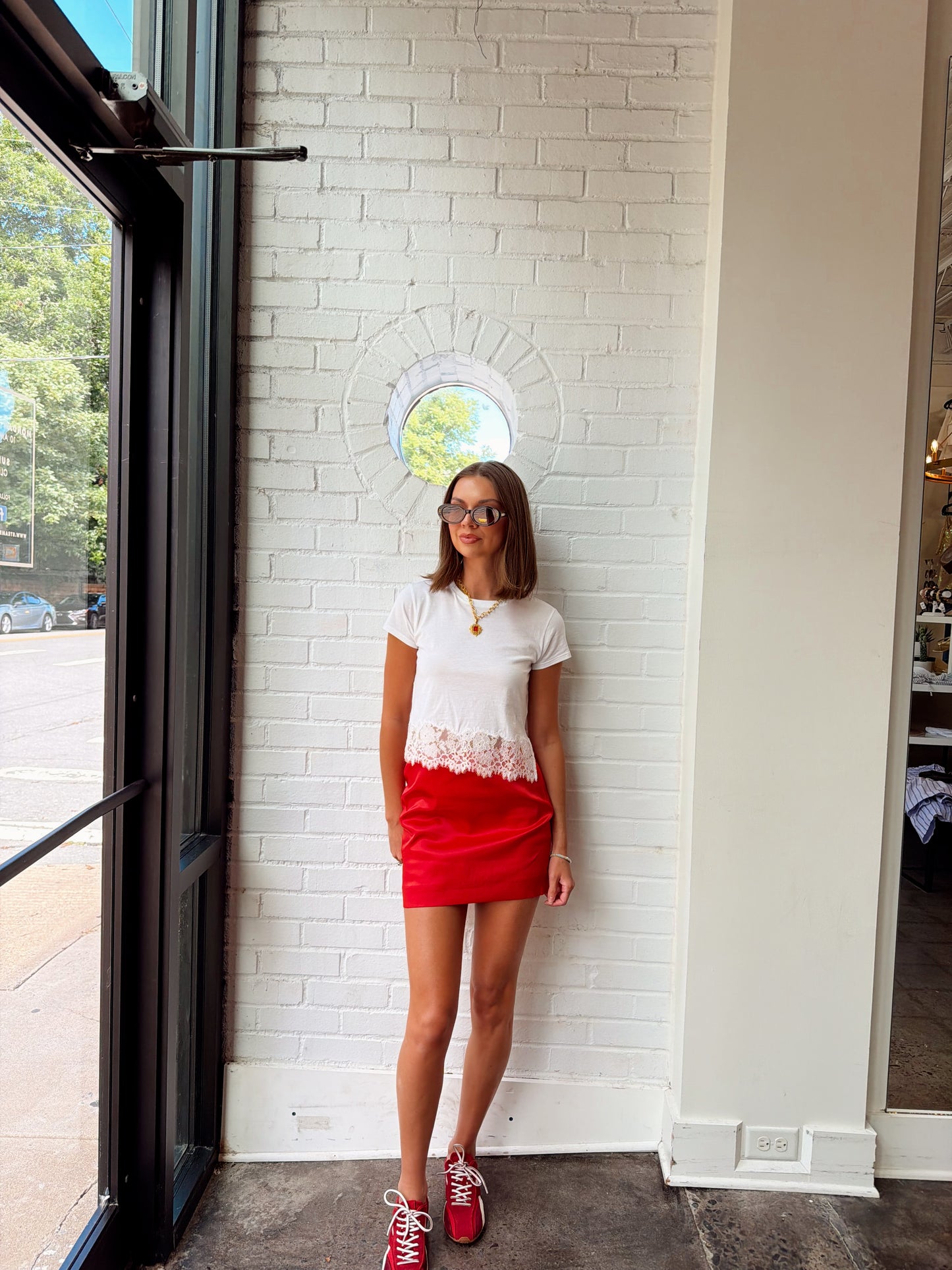 SOLID SATIN MINI SKIRT