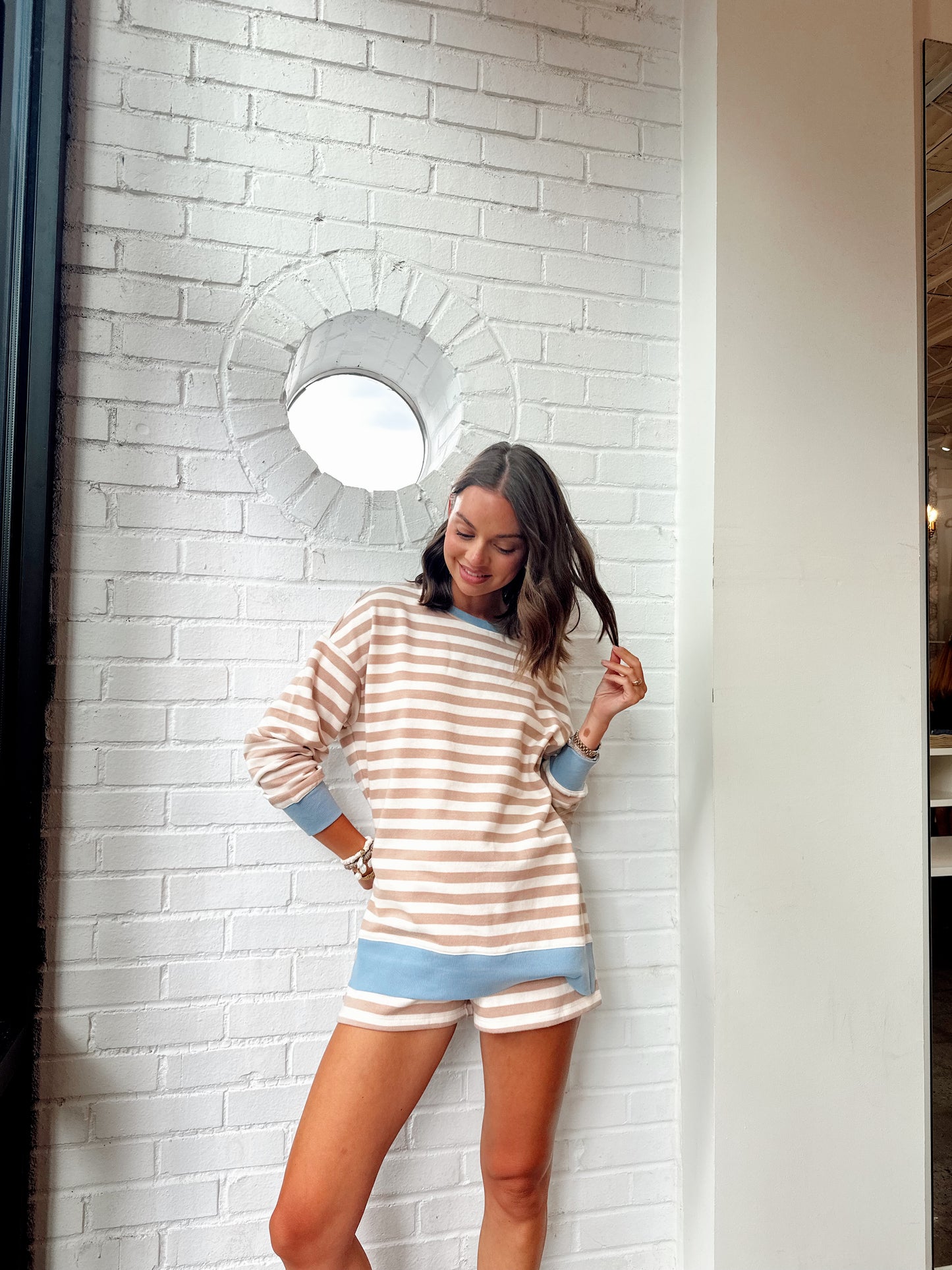 LAYER UP STRIPE SWEATSHIRT