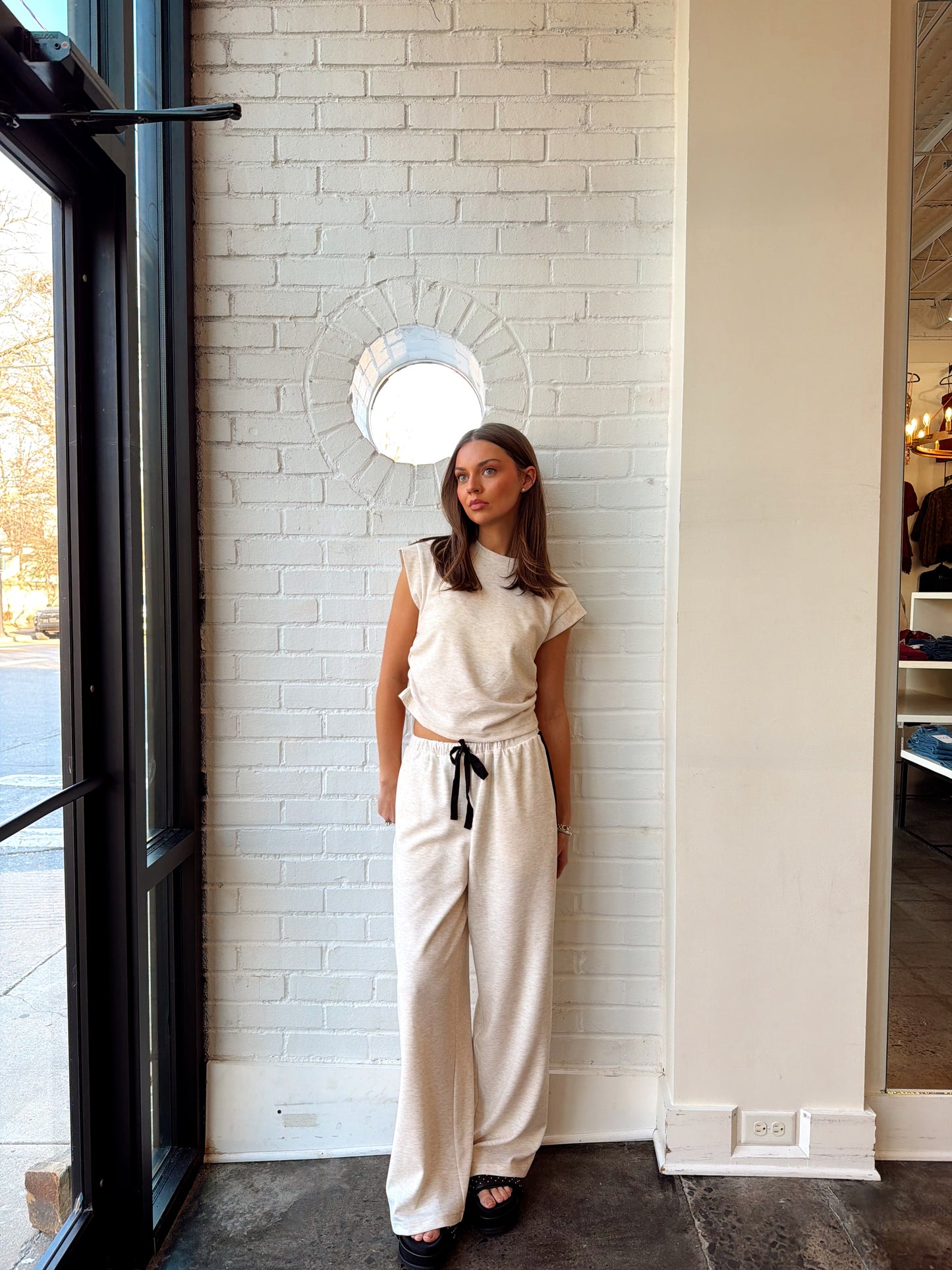 METRO RUCHED KNIT TOP