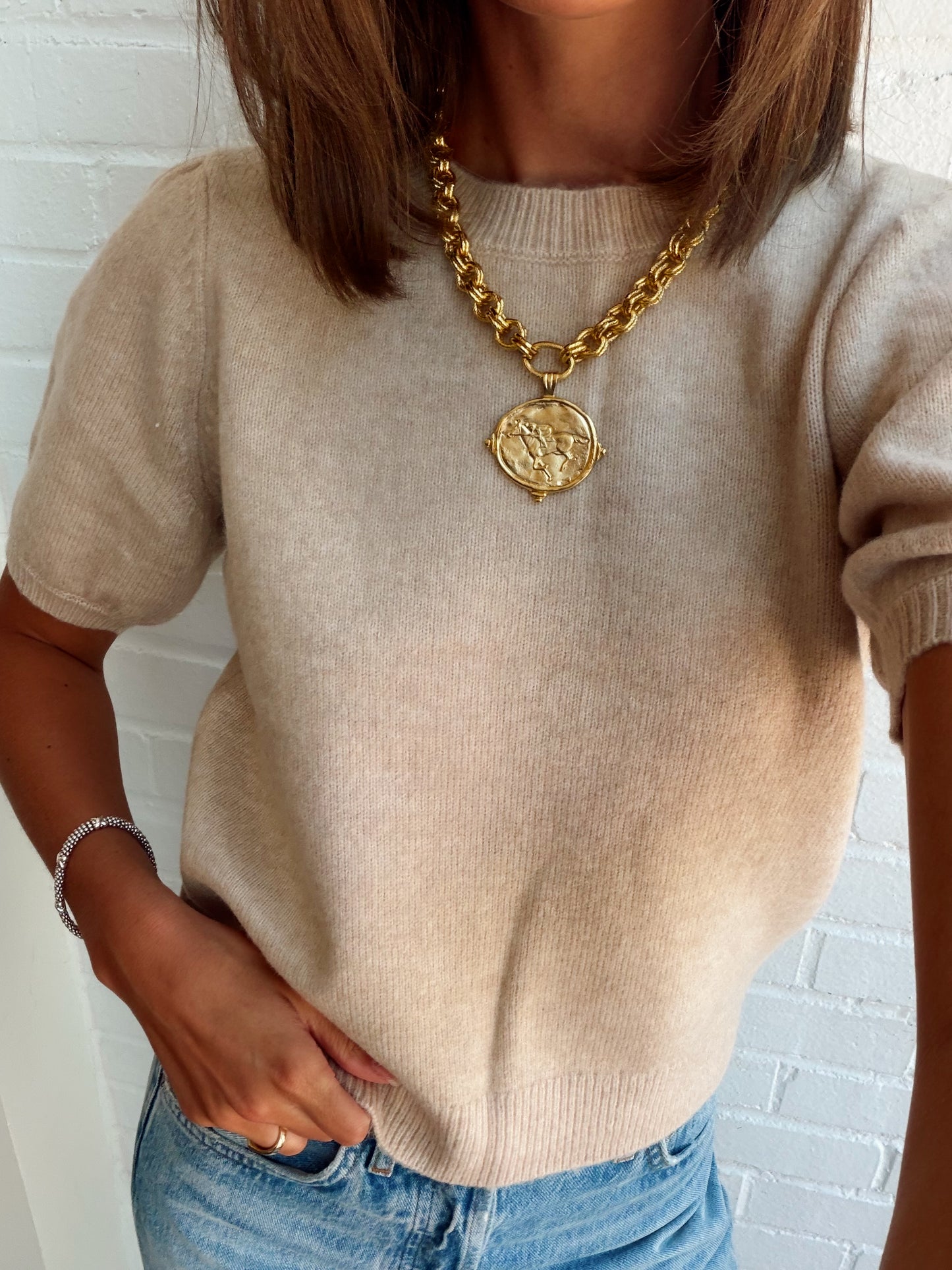 YULIA KNIT PUFF SLEEVE TOP