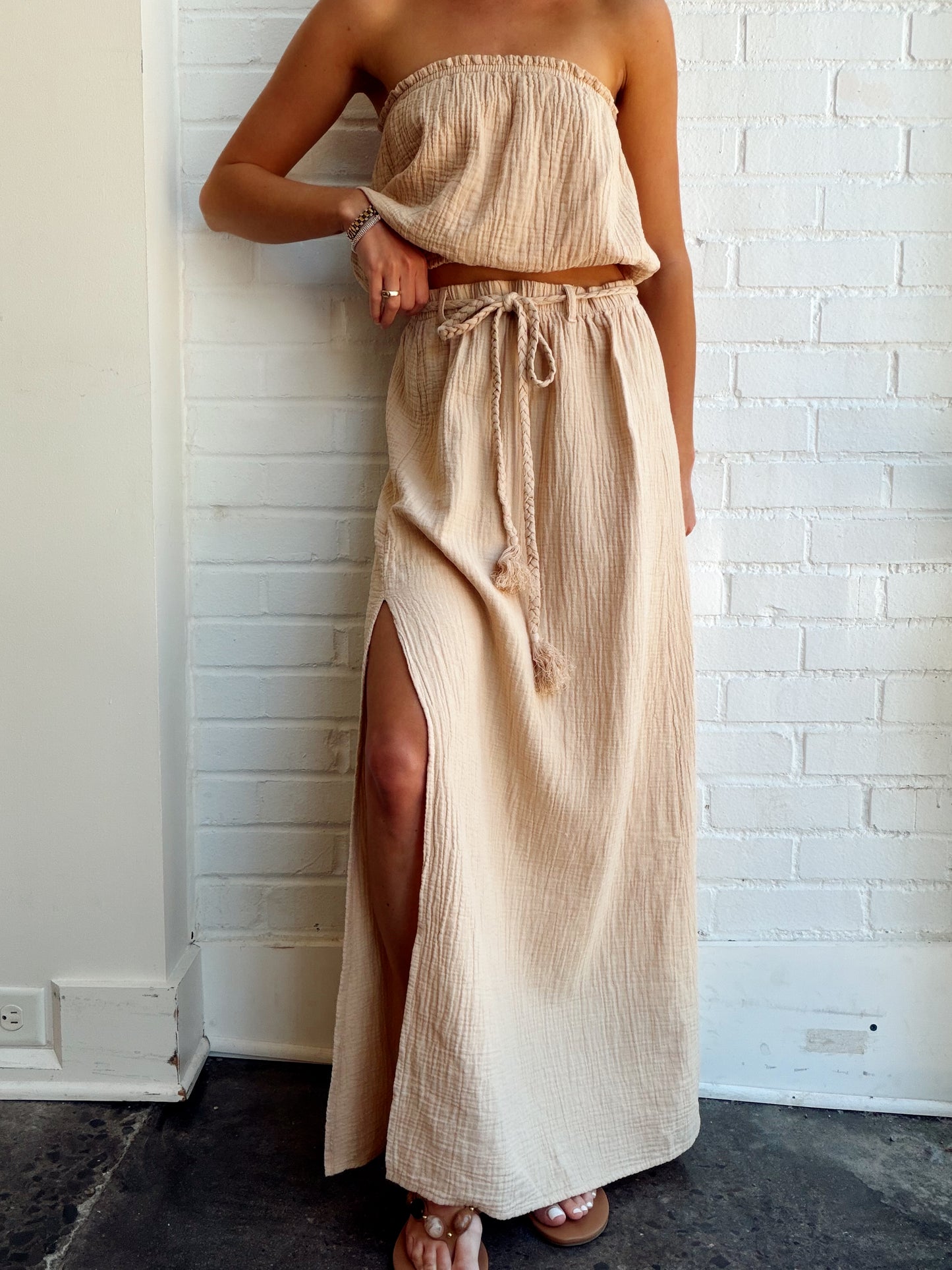 BELTED MAXI SKIRT