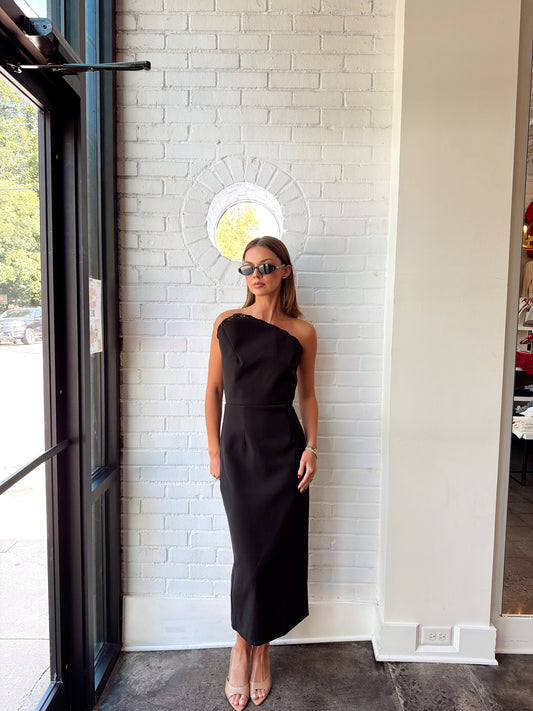 VALLETTA SCULPTURAL MIDI DRESS