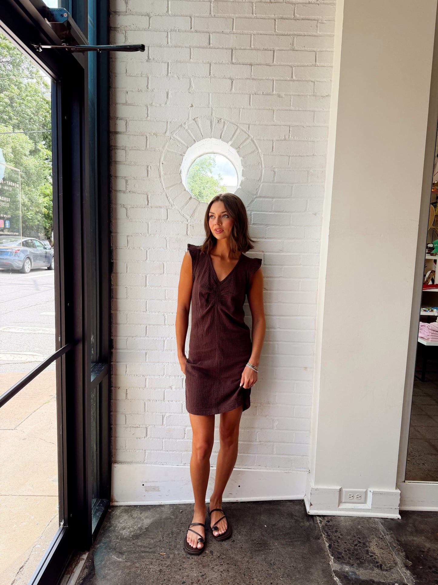 MINI CINCHED FRONT DRESS