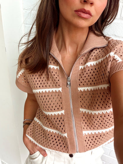 HANEY ZIP THROUGH KNIT