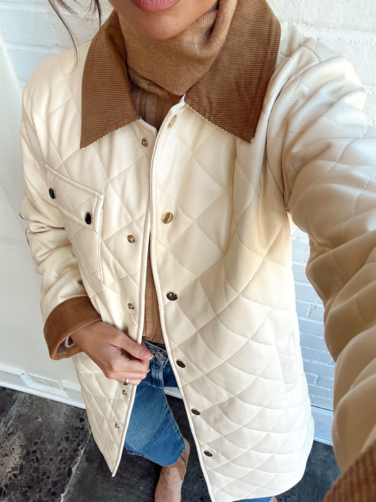 VEGAN LEATHER LONG JACKET