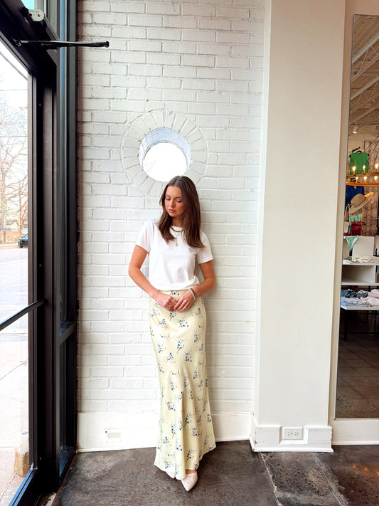 HARPER FLEUR BIAS MIDI SKIRT