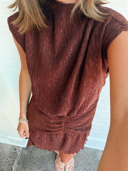 AVERY MICRO PLEAT MINI DRESS
