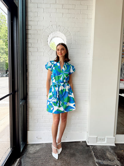 PANSIE FLORAL SHIFT MINI DRESS