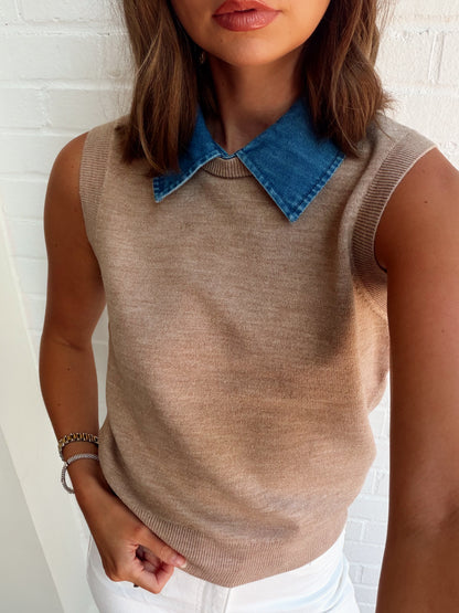BABYSOFT COLLARED KNIT VEST