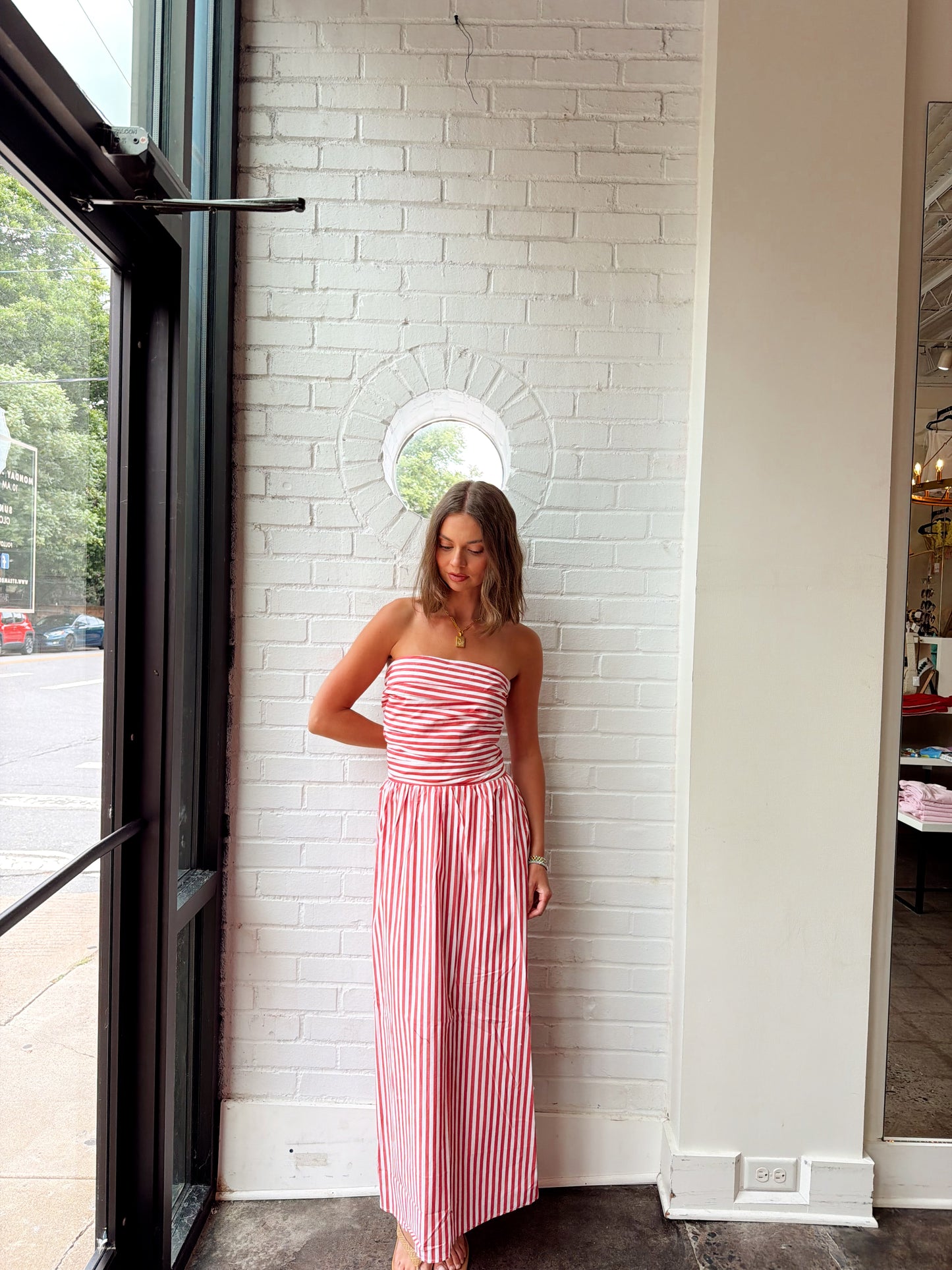 STRIPED TUBE MIDI DRESS