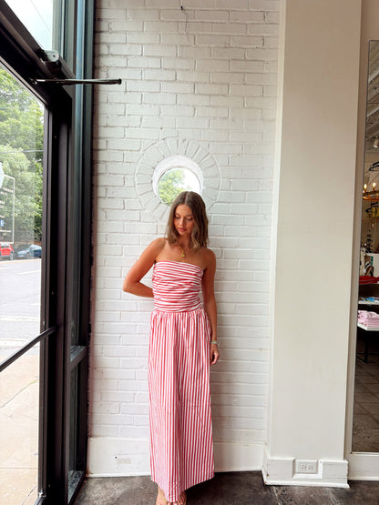STRIPED TUBE MIDI DRESS