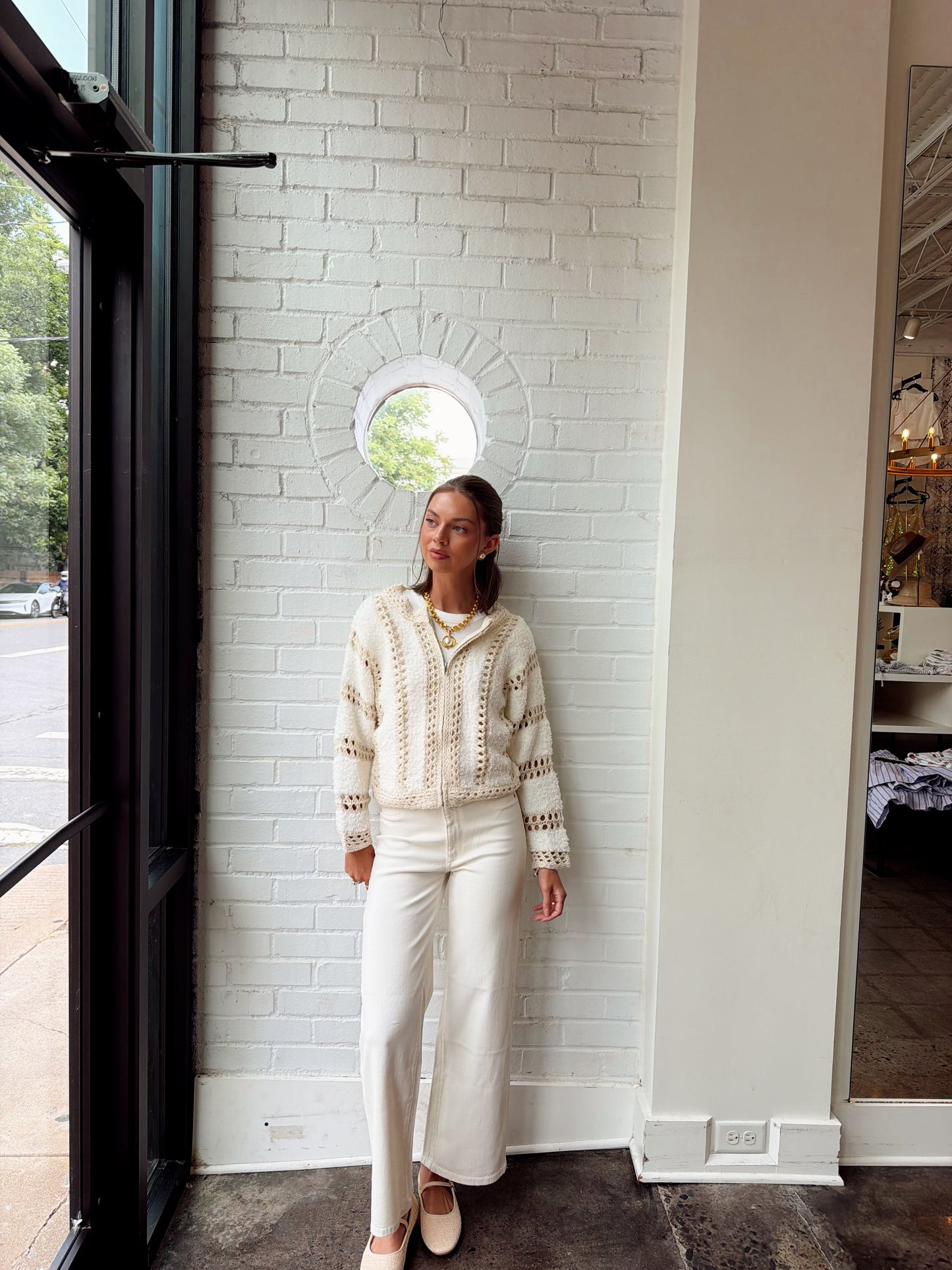 FLUFFY CLOUDS ZIP SWEATER