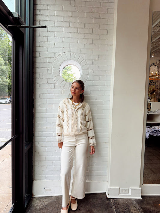 FLUFFY CLOUDS ZIP SWEATER