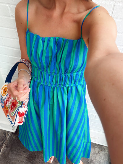 STRIPE SLEEVELESS MAXI DRESS