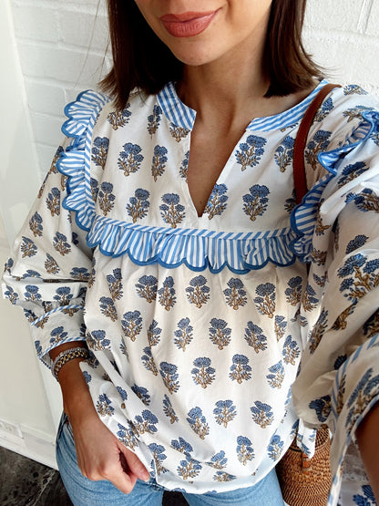 GEORGIA SCALLOPED BLOUSE