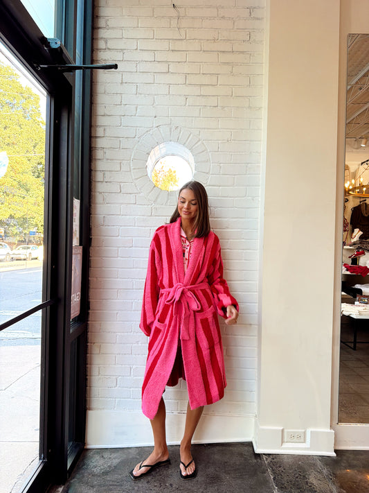 PRISCA ROBE CRIMSON POP STRIPE