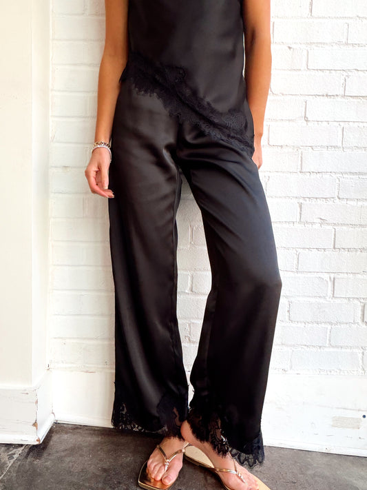 SATIN STRIAGHT LEG PANTS