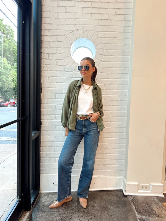 COLLARED JACKET W/ PLEATS