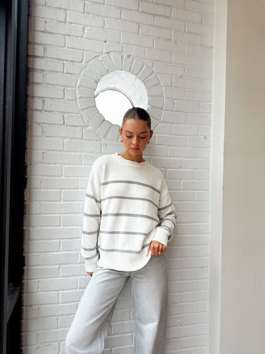 BOYFRIEND STRIPED SWEATER