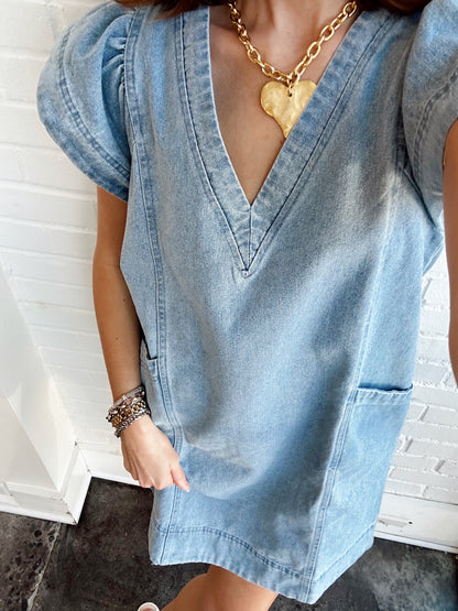 ROSIE DENIM MINI DRESS