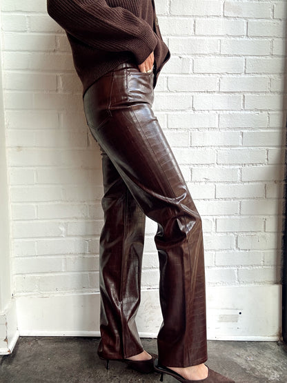 CASSIE SUPER HIGH RISE STRAIGHT—CROC