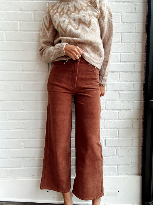 HEPBURN WIDE LEG- TERRACOTTA