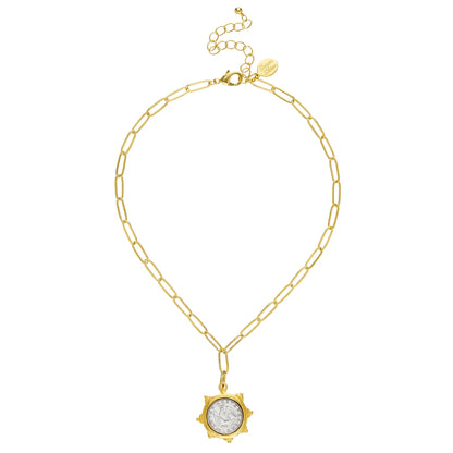 DOVE COIN PAPERCLIP NECKLACE