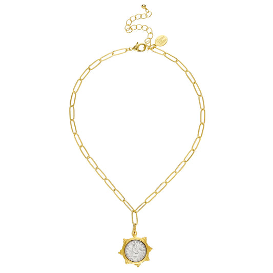 DOVE COIN PAPERCLIP NECKLACE
