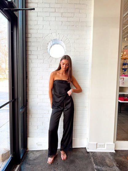 SATIN STRIAGHT LEG PANTS