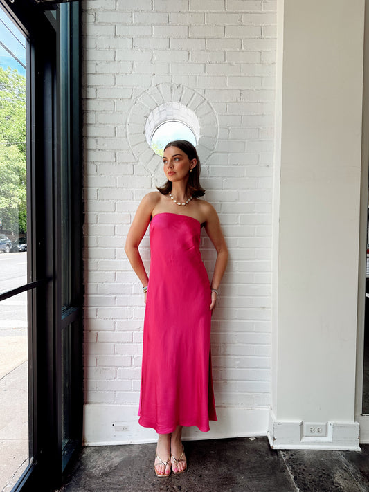 OONA SATIN STAPLESS MINI DRESS