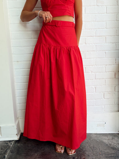 BELTED MAXI SKIRT