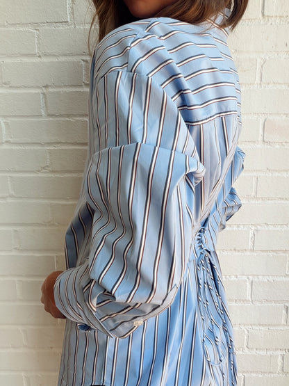 TIE BACK POPLIN SHIRT